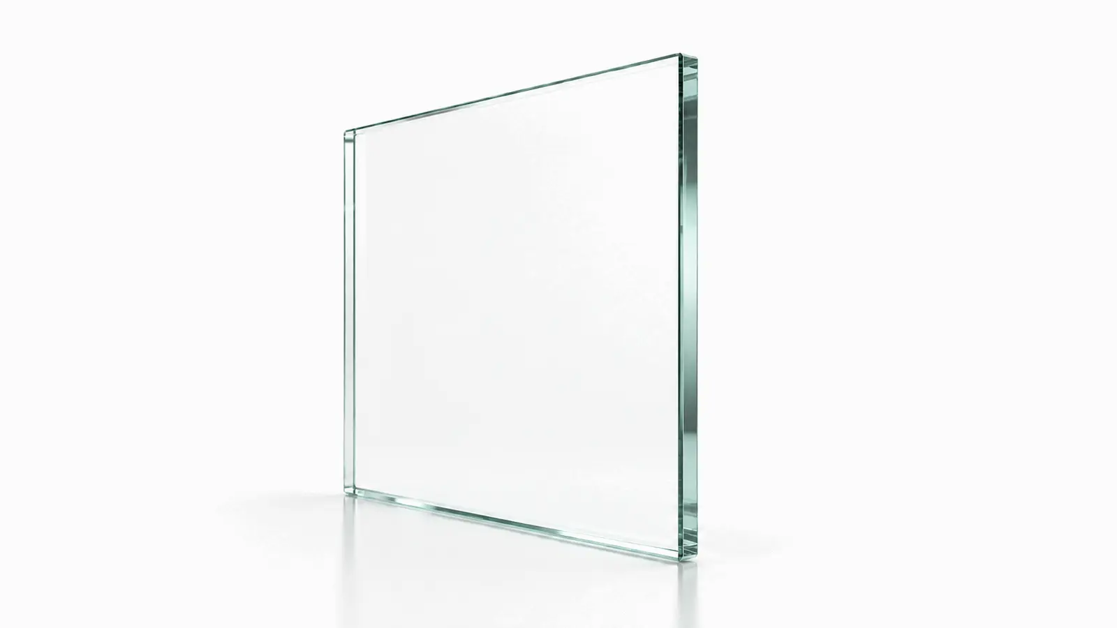 Painel de vidro arquitetônico transparente em estúdio claro